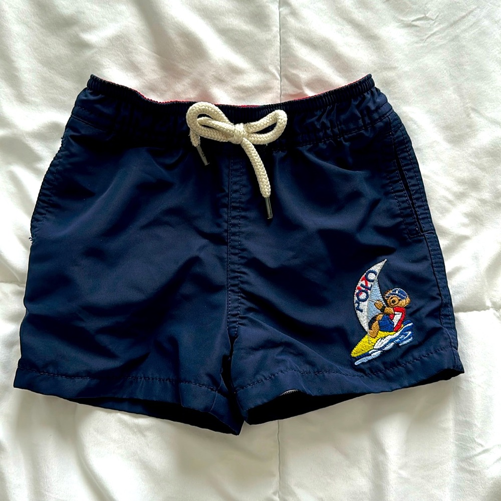 Navy Polo Bear Swimming Trunks